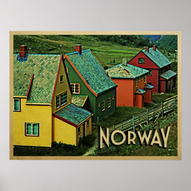 Poster Vintage Noruega (Frente)