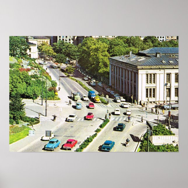 Póster Vintage Norway, centro de Oslo (Frente)