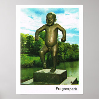 Póster Vintage Norway, Oslo, Frogner Sculture Park