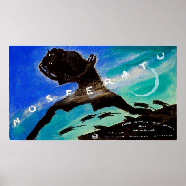 Poster Vintage Nosferatu Watercolor (Frente)