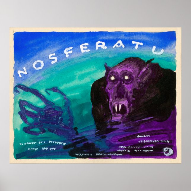 Poster Vintage Nosferatu Watercolor (Frente)