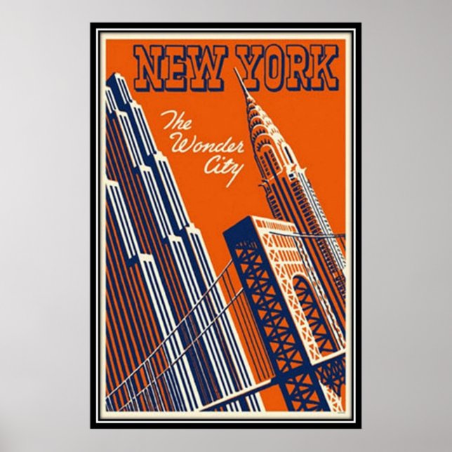 Póster Vintage Nova Iorque, EUA - (Frente)