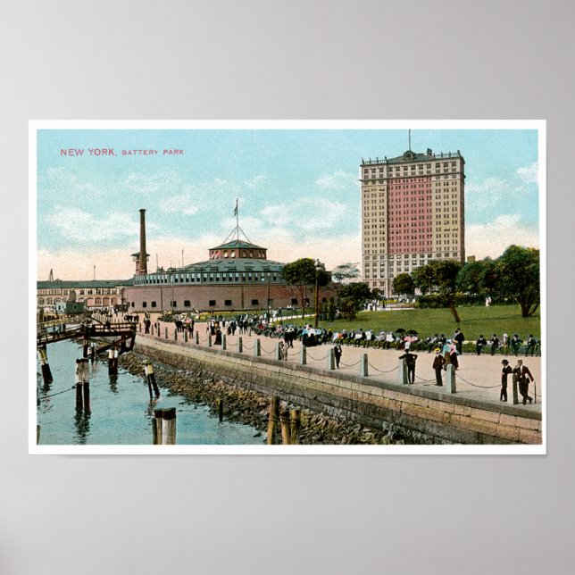 Póster Vintage Nova York, Parque da Bateria (Frente)