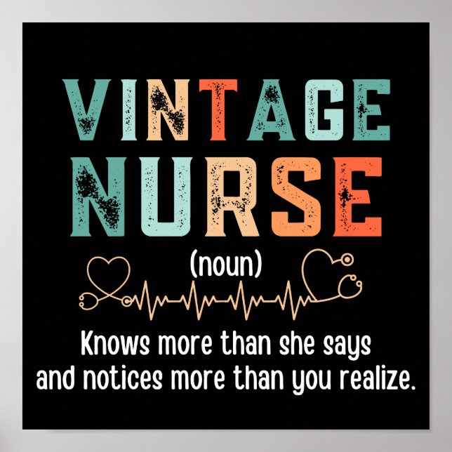 Poster Vintage Nurse Definition (Frente)