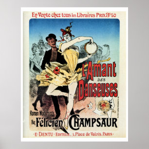 Póster Vintage o amante do anúncio do livro das
