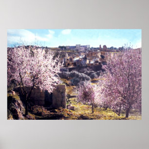 Póster Vintage o Monte das Oliveiras Jerusalem Israel