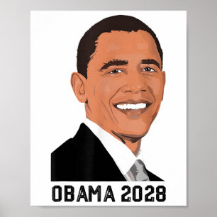 Poster Vintage Obama 2028 Engraçado Eleição Política Patr