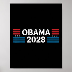 Poster Vintage Obama 2028 Engraçado Eleição Política Patr