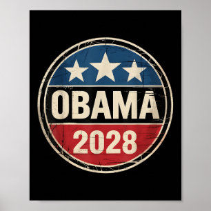 Poster Vintage Obama 2028 Engraçado Eleição Política Patr