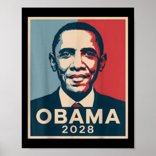 Poster Vintage Obama 2028 Engraçado Eleição Política Patr