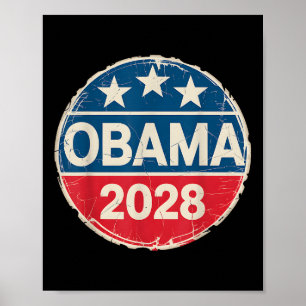 Poster Vintage Obama 2028 Engraçado Eleição Política Patr