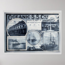 Poster Vintage Oceanic Steamship Company Advertisement