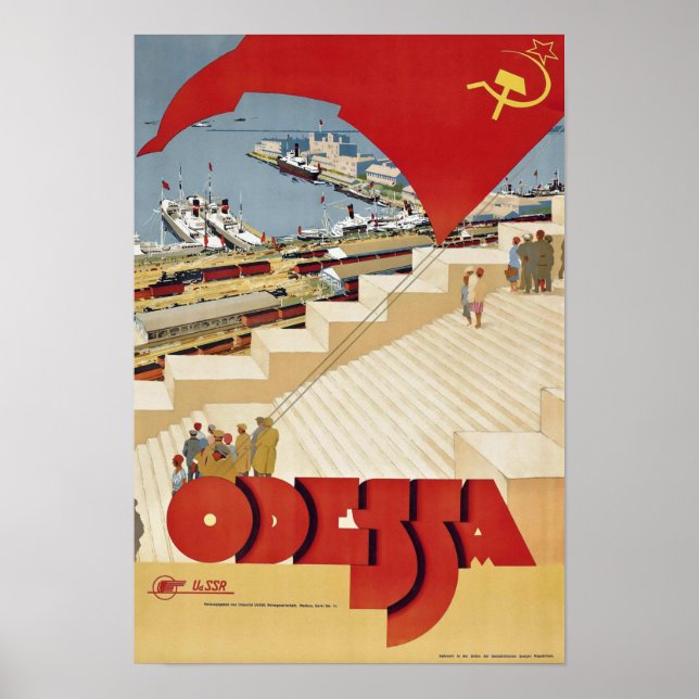 Poster Vintage Odessa Viagem (Frente)