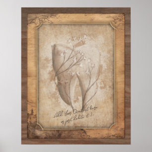 Poster Vintage Old Fashiked Dental Art. Dentist Gift