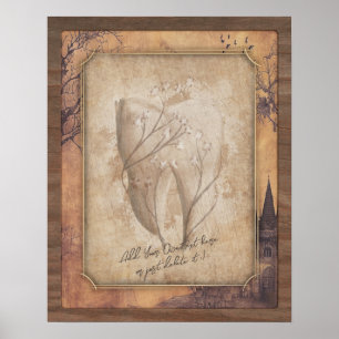 Poster Vintage Old Fashiked Dental Art. Dentist Gift