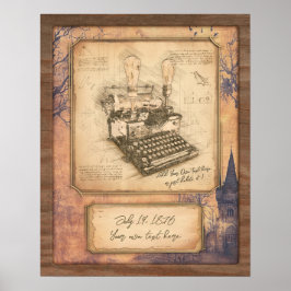 Poster Vintage Old Fashion Art Autor/Escritor Gift