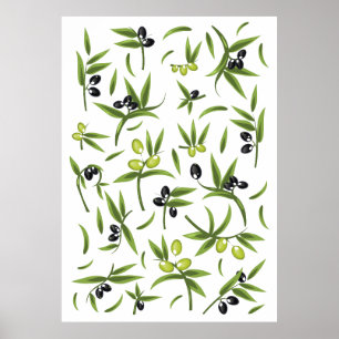 Poster Vintage Olive Pattern