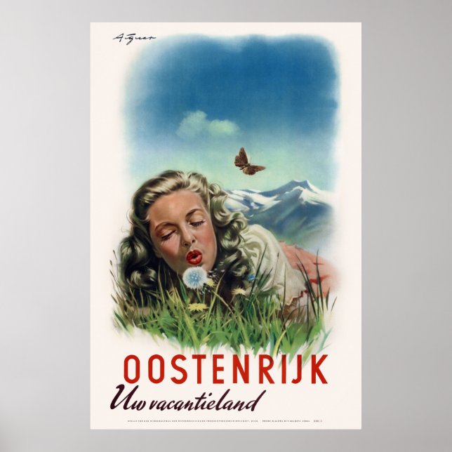 Poster vintage Oostenrijk Un vacantieland Áustria (Frente)