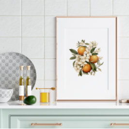 Poster Vintage Orange Flower Kitchen