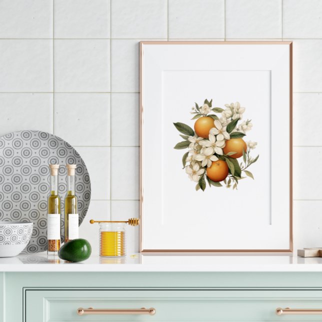 Poster Vintage Orange Flower Kitchen (Criador carregado)