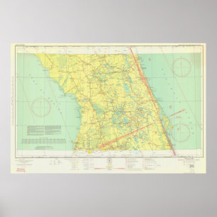 Póster Vintage Orlando e mapa central de Florida
