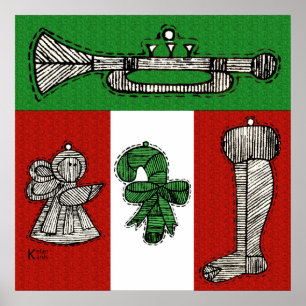 Póster Vintage Ornaments