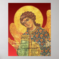 Vintage orthodox ikon, Angel Gabriel