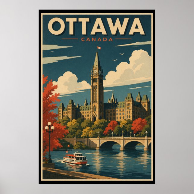 Poster Vintage Ottawa Canada Travel (Frente)