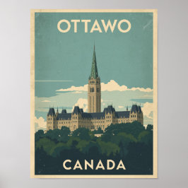 Poster Vintage Ottawa Viagem