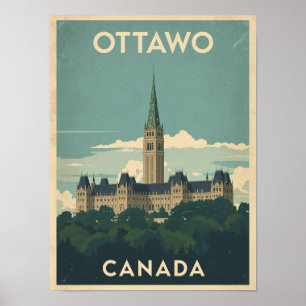 Poster Vintage Ottawa Viagem