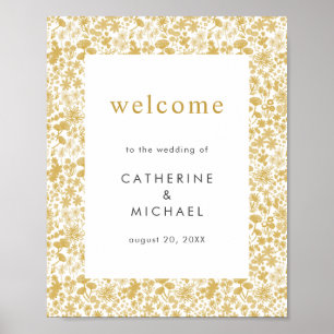 Poster Vintage Ouro Ditzy Floral Wedding