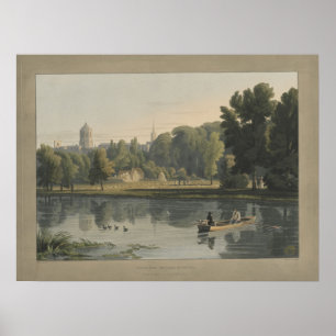 Poster Vintage Oxford From The Banks Of Isis, 1812