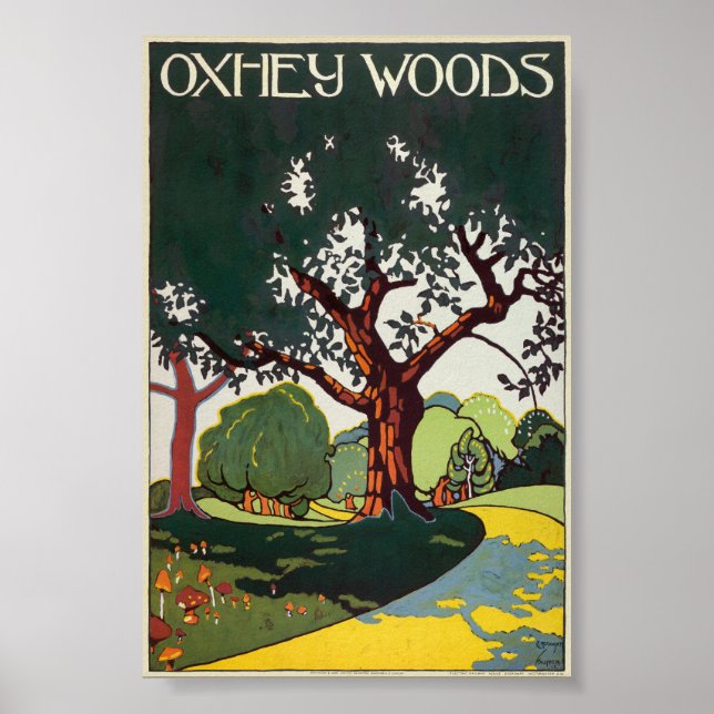 Poster vintage Oxhey Woods 1915 (Frente)