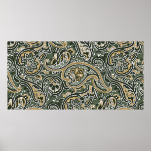 Poster vintage Paisley oriental ethnic Pattern Seamless p