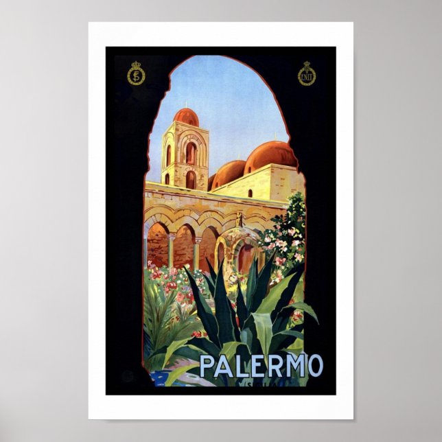 Poster vintage Palermo Sicília (Frente)
