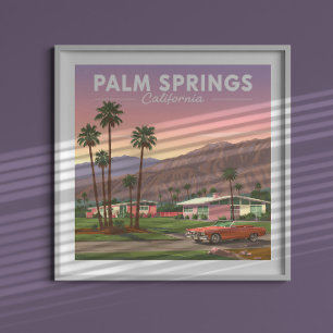 Poster Vintage Palm Primavera California