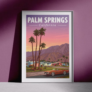 Poster Vintage Palm Primavera California