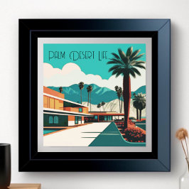 Poster Vintage Palm Primavera Watercolor Hotel