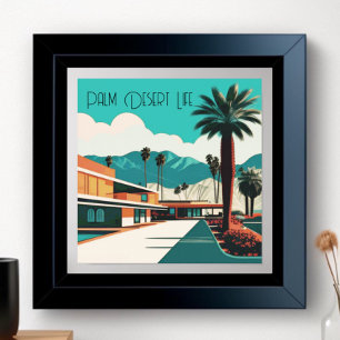 Poster Vintage Palm Primavera Watercolor Hotel