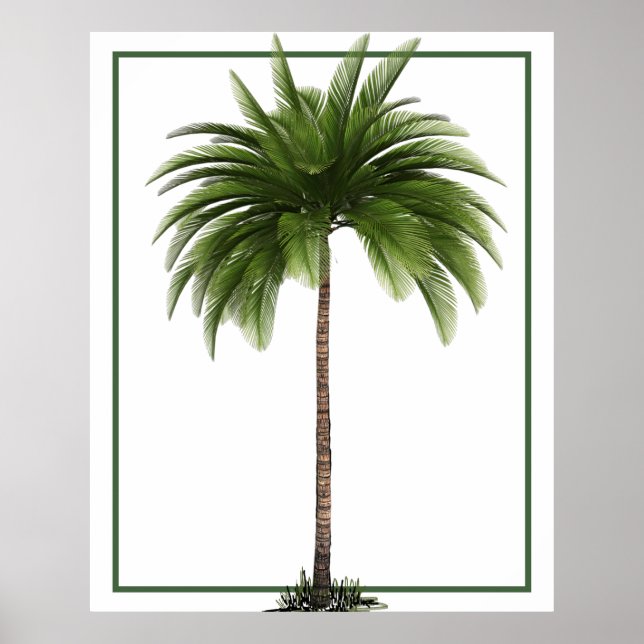 Poster Vintage Palm Tree Tropical Elegante (Frente)