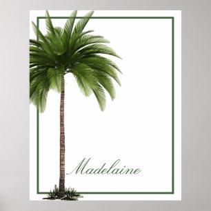 Poster Vintage Palm Tree Tropical Elegante Pessoal