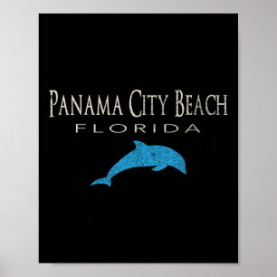 Poster Vintage Panama City Beach Fl Dolphin T Shirt