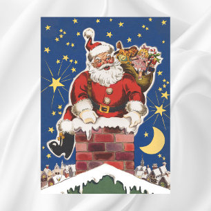 Póster Vintage Papai Noel, Esta Noite Antes Do Natal