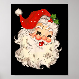 Poster Vintage Papai Noel Face Papais noeis Natal Cla