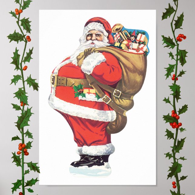 Póster Vintage Papai Noel, vitoriano, morreram (Criador carregado)
