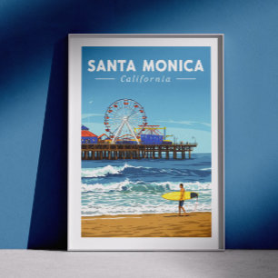 Poster Vintage Papais noeis Monica California
