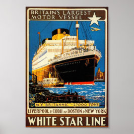Poster vintage para a Linha White Star