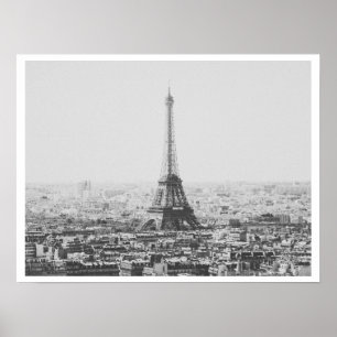 Poster Vintage Paris Eiffel Tower Black White Photoshop