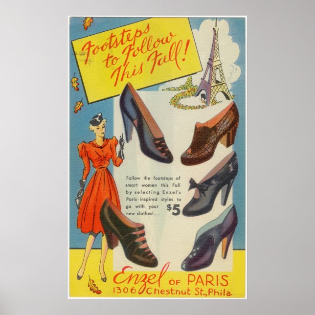 Poster Vintage Paris Fashion Advertisement (Frente)