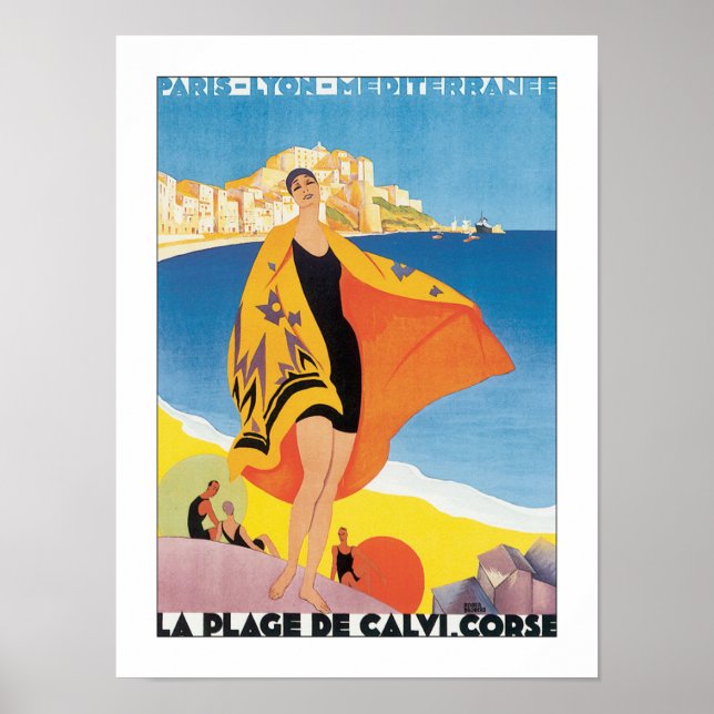 Poster Vintage Paris Lyon Viagem (Frente)
